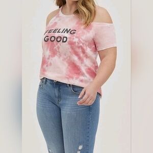 Torrid Tie-Dye Cold Shoulder Top- NWOT